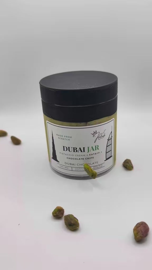 Dubai Bar in a Jar (Pistachio Cream, Kataifi, Chocolate Chips)